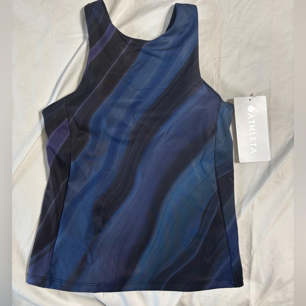 NWT Athleta Lightning Print Support Sports Top w/ Built in Bra